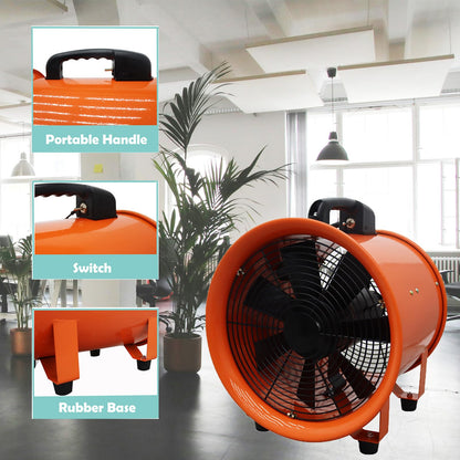 Maisutseb 10-Inch Cylinder Axial Exhaust Fan 110V Paint Booth Portable Ventilation Fan 2000CFM Spray Booth Paint Fumes Blower industrial Exhaust Fan With 16.4ft Duct Hose