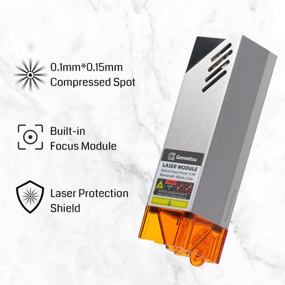 Genmitsu CNC Router Machine 4040-PRO + CFL55-33 5000mW Optical Power Laser Module, for Metal Acrylic Cutting Milling, GRBL Control, Lead Screw Driven, 3 Axis Engraving