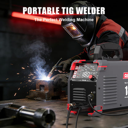 AWT TIG Welder 180Amp with DC Pulse,Cold TIG Welder with Large LED Display 5-in-1 DC HF TIG/PULSE TIG/COLD/SPOT TIG/STICK,110V/220V Dual Voltage Cold TIG Welding Machine