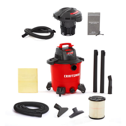 CRAFTSMAN CMXEVBE17590 9 Gallon 4.25 Peak HP Wet Dry Vacuum with Filter, Dust Bag, Hose, Attachments and CRAFTSMAN CMXEVBE17678 1.75 Peak HP Wet Dry Vac Powerhead with Filter Bag and Hose