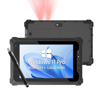 Arrvel Rugged Tablet with Barcode Scanner I87J, 8 inch Windows 11 Pro w/Honeywell N4680 Scan Engine, 1D/2D QR Inventory Scanner, 8GB+128GB Industrial Tablet for ERP WMS, Warehouse, Retail, IP65