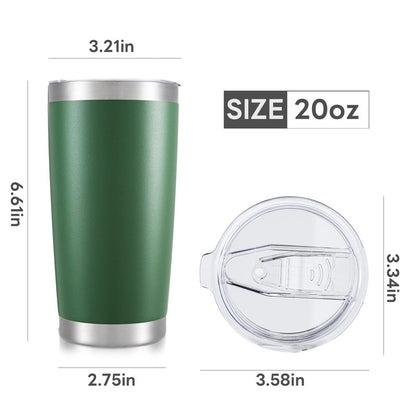 Orebigo 20 oz Tumbler with Lid Stainless Steel Double Wall Vacuum Insulated Tumblers Powder Coated Cups Travel Mug Keep Drinks Cold and Hot, Dark Green