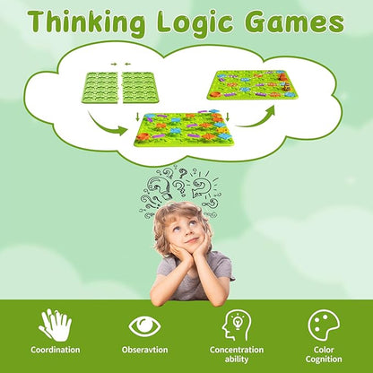 Brain Stem Activity Logic Kits Board Teaser Games &amp Puzzles Toys with 200+ Challenges 4 Difficulty Levels for Kids Ages 3-10 Educational Learning Maze Games for Toddlers