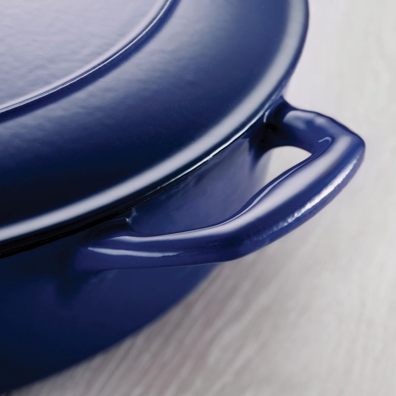 Tramontina Bestow Enameled Cast Iron Skillet with Lid, 12-inch Frying Pan, Blue