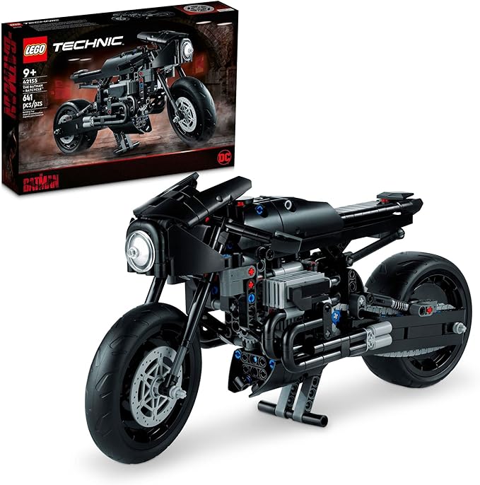 LEGO Technic The Batman – BATCYCLE Set 42155 Collectible Toy Motorcycle Scale Model Building Kit of The Iconic Super Hero Bike from 2022 Movie