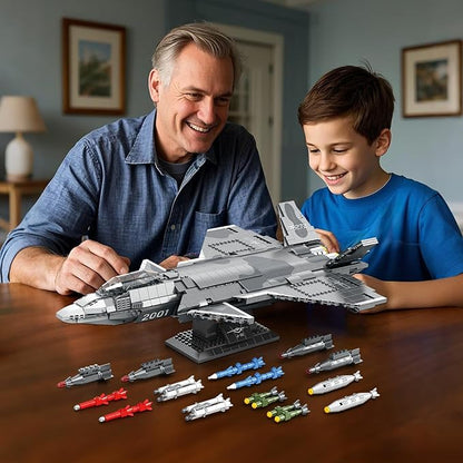 Reobrix Military Fighter Building Block Sets 33025 J-20 Stealth Fighter Airplane Model Kit Technical Military Plane Model for Adult Aircraft Building Toys Cool Decor Ideal Gifts for Adults