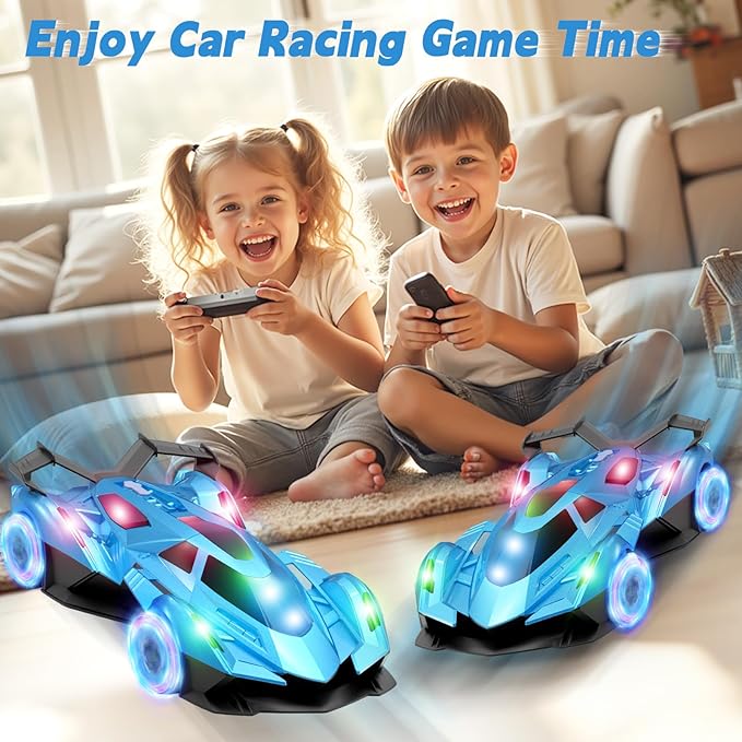 SASBSC Lamb Remote Control Car for Boys 4-7 8-12 Drift Rc Cars with 360° Rotation Spray Music &amp Lights 1:12 Rechargeable Rc Car Toys 10-12km/h Sport Race Toy Cars Gifts for Kids (Blue)