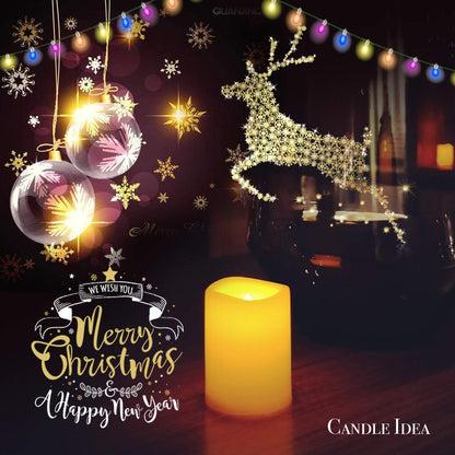 CANDLE IDEA 1.5" x 2" Flameless LED Votive Candles 12 Pack, Battery Powered Flickering Electric Outdoor Flameless Tea Lights, Fake Tealight Candle Bulk for Christmas, Thanksgiving Centerpieces Decor