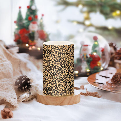 panksolu Flickering Flameless Candles, Brown Leopard Print LED Candles with Remote Timer, Battery Operated Candle for Wedding Halloween Christmas Decor - Set of 2