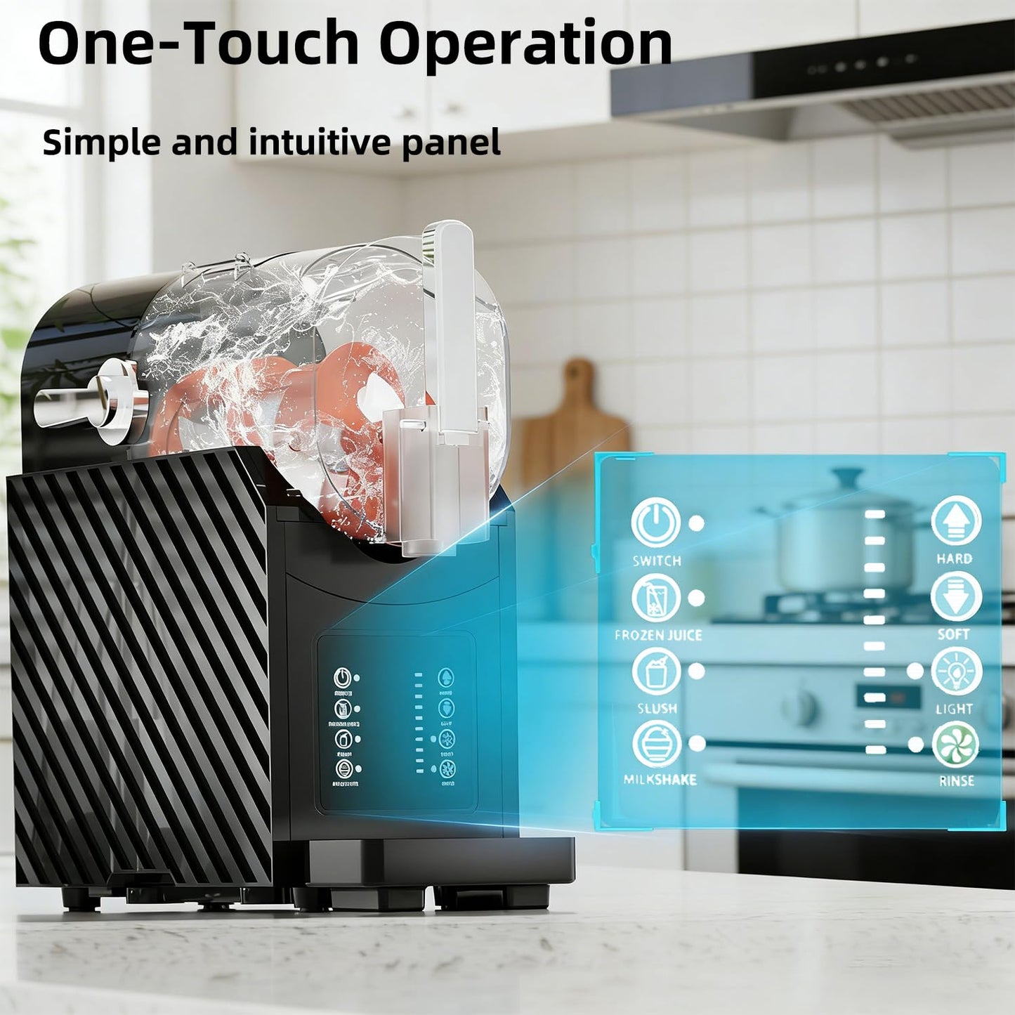 COWSAR 68 oz Slushie Machine, No Ice Needed, Slushy Machine for Home, Professional Frozen Drink Machine with Self-Cleaning Function, 3 Preset Slushie Maker for Frozen Juice, Smoothie, Milkshake