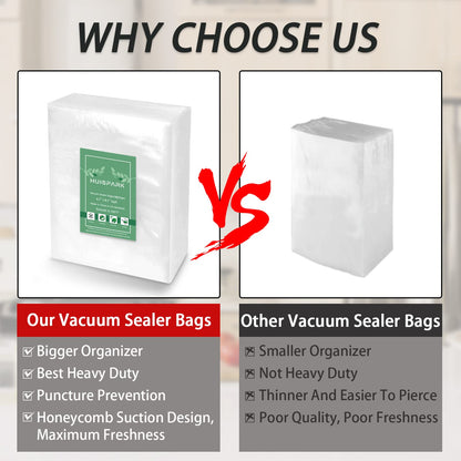 Vacuum Sealer Bags, Food Vacuum Sealer Bag, 100Pcs 4.7" x 6.7" Smell Proof Bags, Heavy Duty, Puncture Prevention, Boilsafe, Freezable, BPA Free, Commercial Grade, Fit Airtight Food Storage Sous Vide