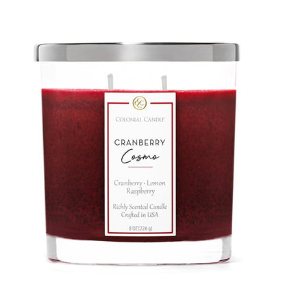 Colonial Candle Cranberry Cosmo Scented Candle Jar, Highly Fragranced Candles for Home Scented, Mottled Wax Candle, 2 Wick, 8 oz - Made in the USA