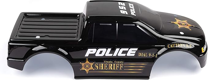 SummitLink Custom Body Compatible for T/E Maxx Shell Cover E-Maxx 1/10 Scale RC Car (Truck not Included) (Police Black)