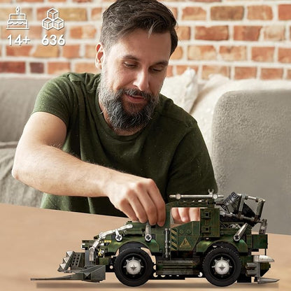 HIGH GODO Off-Road Car Building Set MOC Wasteland Style Truck Model Kit Creative Cool SUV Building Block Toys Gifts for Teens Adults 14+ (636 Pieces)