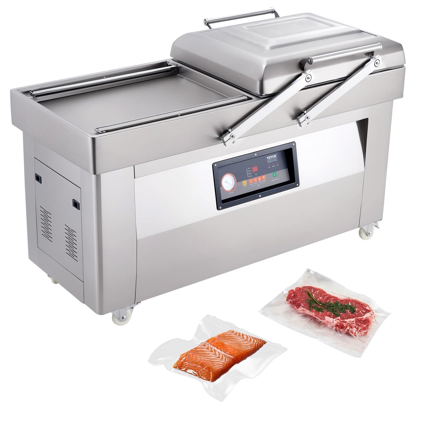 VEVOR Chamber Vacuum Sealer, 1200W Sealing Power, Vacuum Packing Machine for Wet Foods, Meats, Marinades and More, Compact Size with 23.62" Sealing Length, Applied in Home Kitchen and Commercial Use
