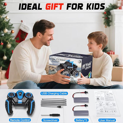 BainGesk Waterproof Remote Control Monster Truck Toys 1:16 RC Car 2.4GHz 4WD All Terrain Car Toys with 2 Rechargeable Batteries Off-Road Truck Gifts for 6 7 8 9 10 11 12 Year Old Boys