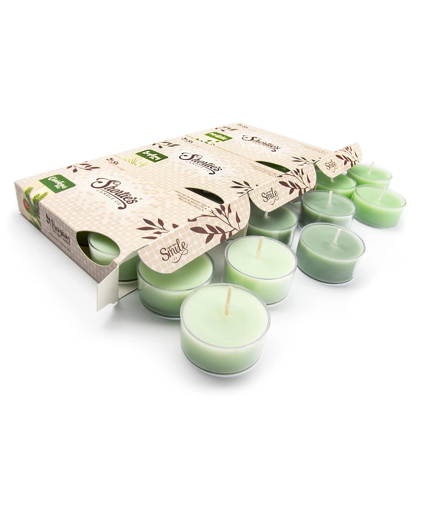 Pine Premium Tealight Candles Variety 3 Pack (18 Highly Scented Tea Lights) - Bayberry Fir, Christmas Tree, Mistletoe Moments - Made with Natural Fragrance Oils - Collection