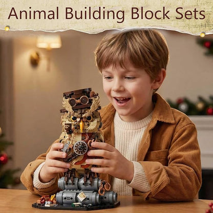 Detective Owl Building Blocks Set for Adults - 1286pcs Compatible with lego owl Collection Model Creative Bird Building Toy Suitable for Boys Girls and Adults.