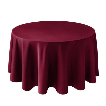 Biscaynebay Textured Fabric Christmas Round Table Cloth 90", Burgundy Water Resistant Washable Folding Table Cloths for Dining, Kitchen, Wedding & Parties Machine Washable