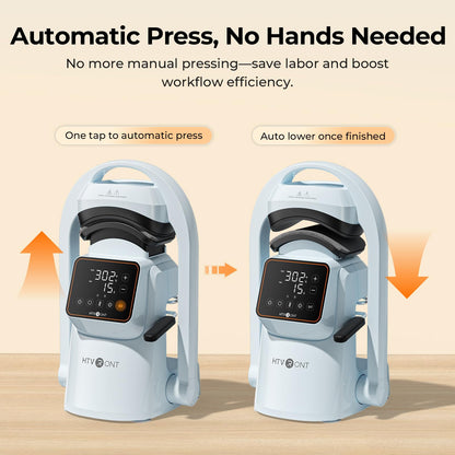 HTVRONT Auto Hat Press Machine - Hat Heat Press Machine with Precise Temp&Timer Control, Hat Heat Press Machine for Caps with 2 Platens, Compatible with DTF Film, Embroidery, Sublimation (Blue)