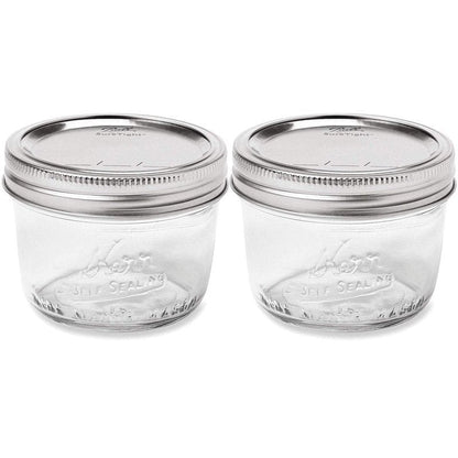 Kerr Wide Mouth Half-Pint Glass Mason Jars 8-Ounces with Lids and Bands (2 Jar-Pack)