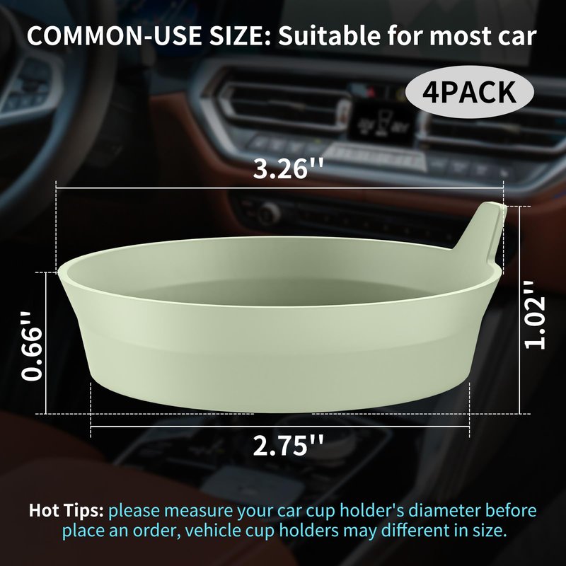 ME.FAN Car Cup Holder Coasters [4 Pack] Silicone Cups Mats, Automotive Universal Non-Slip Recessed Interior Accessories Desert Sage