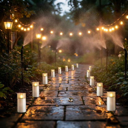 Homemory Solar Candles Outdoor Waterproof, Flickering Flameless LED Candles with Dusk to Dawn Sensor, 3"x6" Solar Powered Candles for Outdoor Lanterns Patio Garden Yard Christmas Decorations, 2 Pack