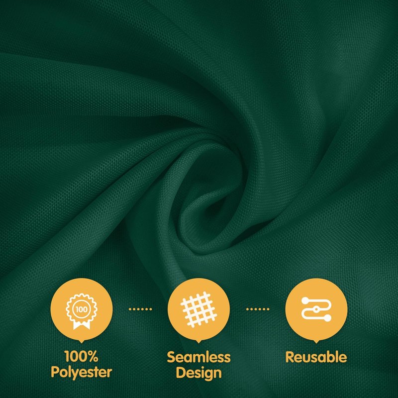 BRILLMAX 10 Pack Hunter Green Tablecloths 60 x 126 Inch for 8ft Rectangle Tables - 150 GSM Polyester Fabric, 15" Standard Drop, Water, Stain & Wrinkle Resistant Cloth Cover for Wedding Dining Buffet