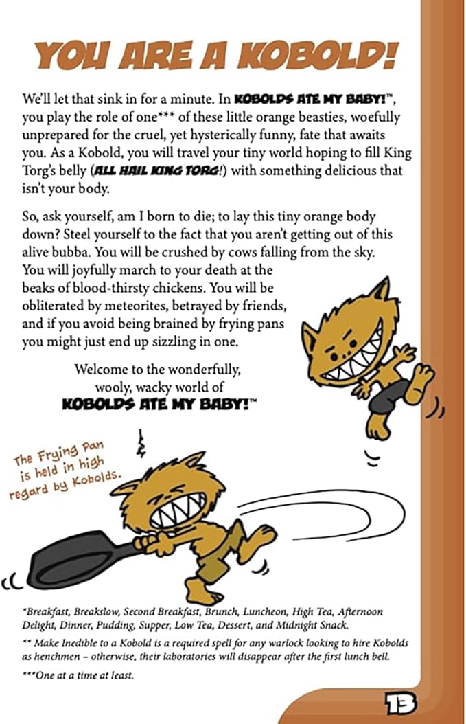 9th Level Games | Kobolds Ate My Baby! The Orange Book | Tabletop Role Playing Game | 2 to 8 Players | Ages 13+ | 60 Minutes