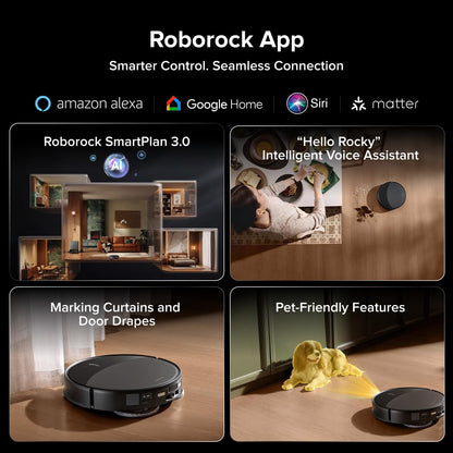 roborock Saros 20 Robot Vacuum and Mop, 36,000 Pa, 3.46 in Double-Layer Threshold, 3.14’’ Ultra Slim, Zero-Tangle, 212°F Hot Water Wash, AI Powered Smart Cleaning for Carpet, 300+ Obstacle Avoidance