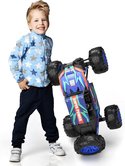 DEERC Large 1:8 Scale Upgraded Monster Truck Remote Control Car for Adults Boys Off Road RC Cars with Realistic Sound 2.4Ghz 4WD Rock Crawler Toy All Terrain Climbing 2 Batteries for 80 Min Play