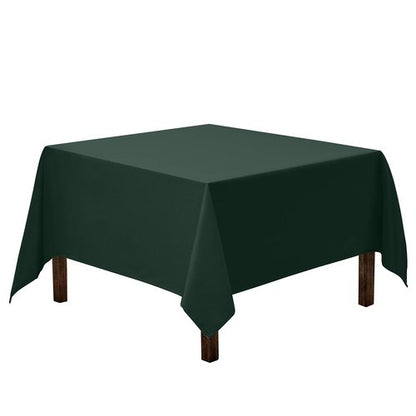 Gee Di Moda Square Tablecloth - 85 x 85 Inch Hunter Green Table Cloth for Large Square or Round Tables - Heavy Duty Washable Fabric - for Buffet Table, Holiday Party, Dinner, Wedding & Baby Shower