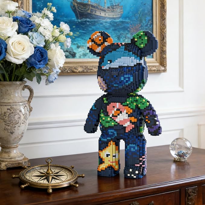 Ocean Bear Building Blocks (7000 PCS) Creative Animal Brick Set for Kids &amp Adults Micro Building Blocks Teddy Blocks Children Toys for Christmas Halloween Anniversary