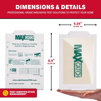 Catchmaster Max-Catch Mouse & Insect Glue Trap 36pk, Mouse Traps Indoor for Home, Sticky Pest Control Adhesive Tray for Catching Bugs, Non Toxic Bulk Pre-Baited Glue Boards