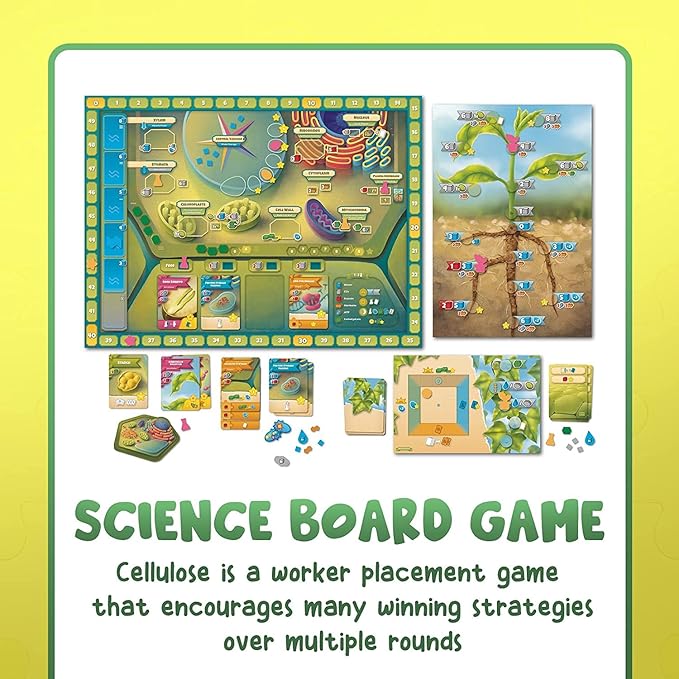 Cellulose: A Plant Cell Biology Game | Mensa Recommended Strategic &amp Entertaining Game to Learn Photosynthesis DNA &amp Biochemistry | Educational STEM Board Game for Families Students &amp Te