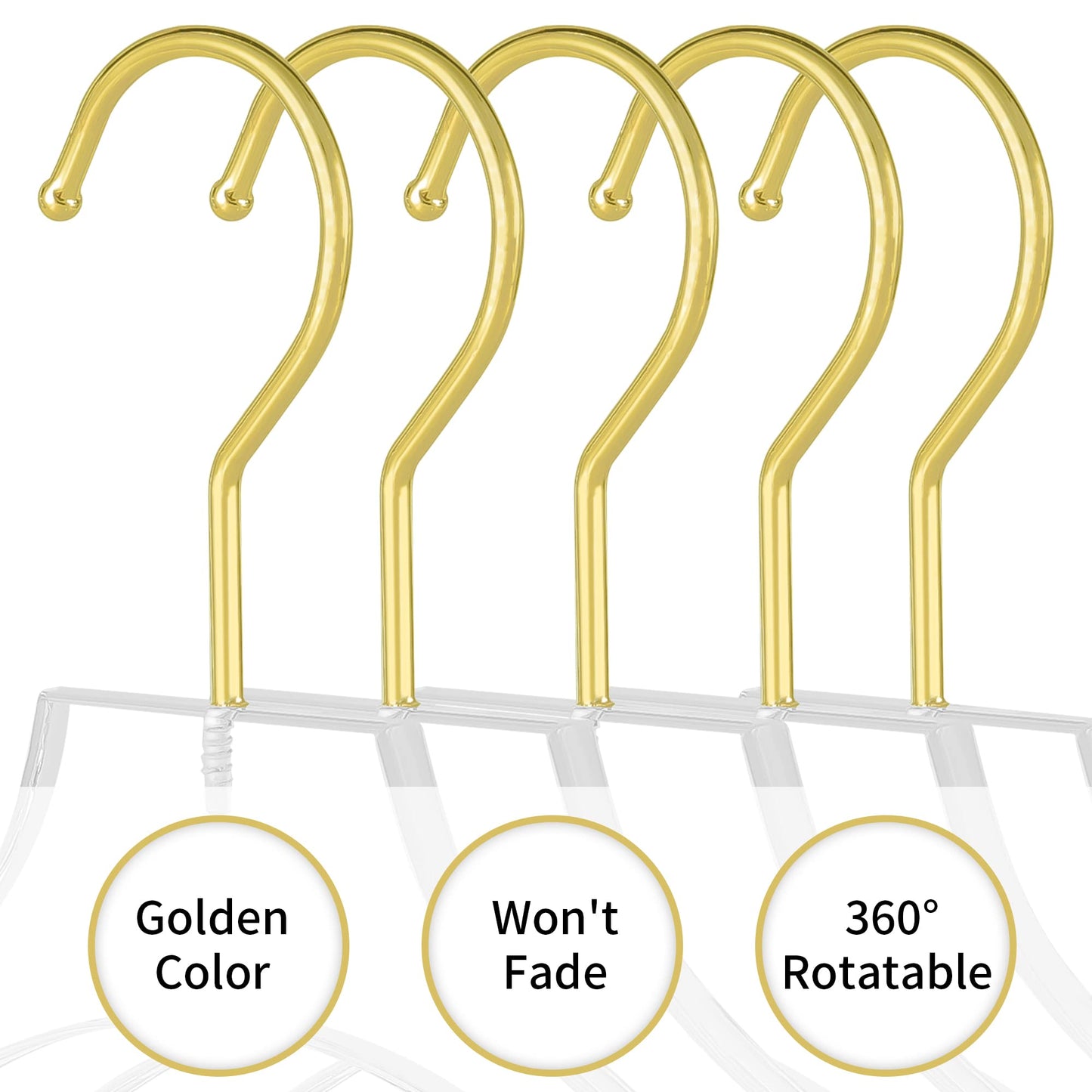 Acrylic Hangers Clear and Gold Premium Quality Clothes Hangers Standard Clothing