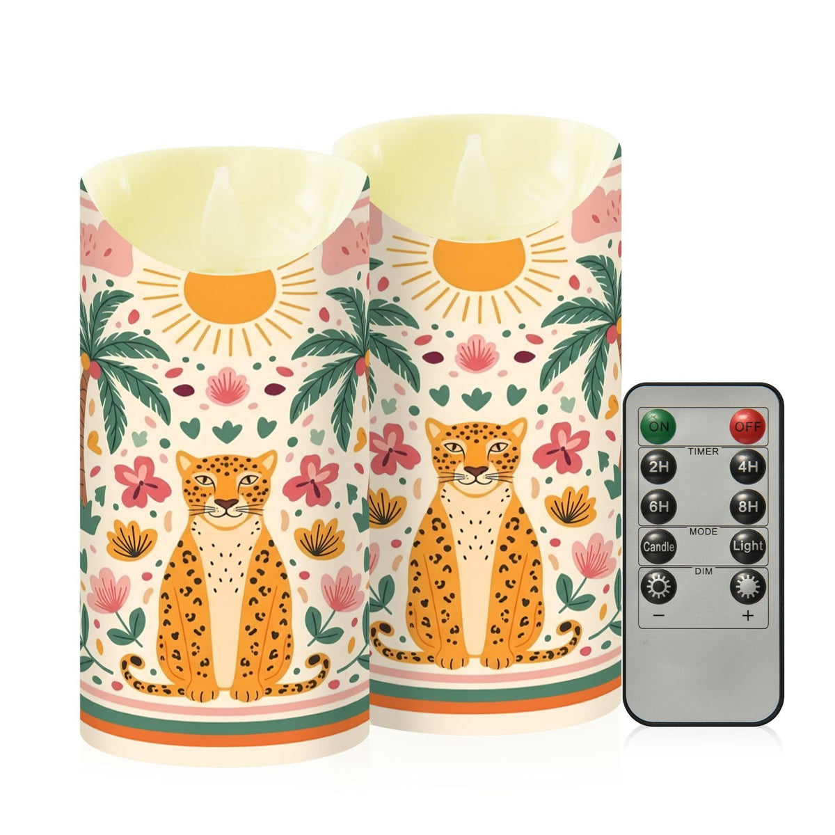 Gravopti Panther 2 Pack Flameless LED Pillar Candles with Remote & Timer, Battery Operated, Flickering Wax Candle for Wedding, Romantic Home & Party Decor