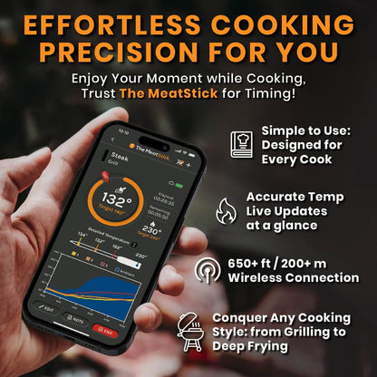 MeatStick 4 Duo Bundle [2-Probe/650ft Range] | Quad Sensors Smart Wireless Meat Thermometer with Bluetooth | for Smoking, Grilling, BBQ, Air Fryer, Deep Frying, Oven, Sous Vide, Rotisserie