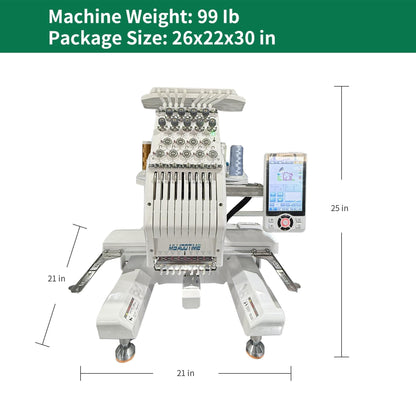 MYADDTIME Embroidery Machine with 8 Needles, 7" Touch Screen, 7.8"x11.8" Embroidery Area, New Gen of Home & Small Business Embroidery Machine for Flat, Hat, T-shirt and more
