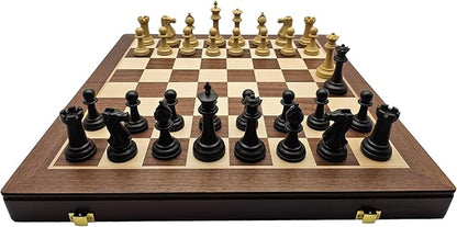 18 Wooden Chess SetFolding Storage Wooden Chess Board Sets Large Chess Board Sets Premium Board Games Chess Set for Adults and Kids Chess Enthusiasts