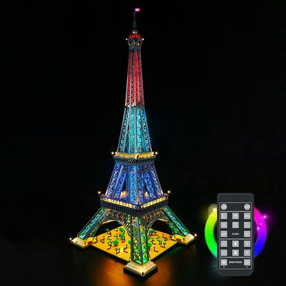 VONADO LED Light Kit Compatible with Lego Eiffel Tower Set 10307 Remote Control DIY Building Lighting Compatible with Lego Architecture 10307 (NOT Model)