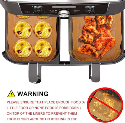 Air Fryer Baking Liners for Ninja Foodi DualZone 2-Basket DZ201, DZ401, FG551 Foodi Smart XL 6-in-1 Indoor Grill Accessories (Rectangular Baking Paper 250PCS)