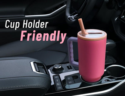 DLOCCOLD 40 oz Tumbler with Handle and Flip Straw, 100% Leak Resistant Leak-Proof Tumbler with Lid and Straw, Insulated Stainless Steel Travel Coffee Mug, Keeps Cold or Hot, Car Cupholder Friendly