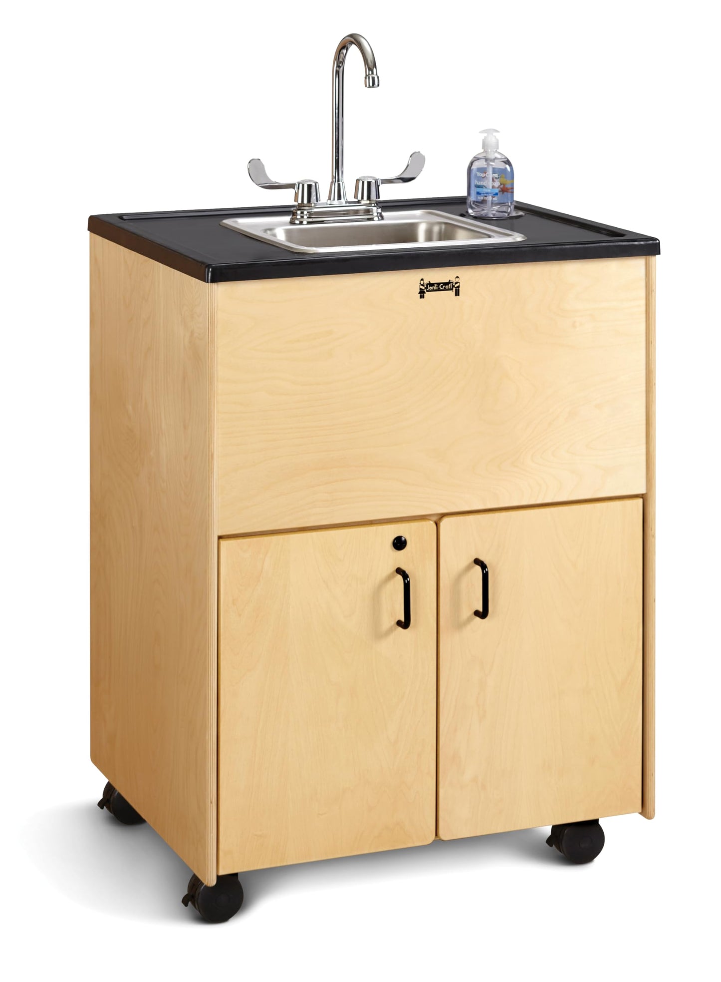 Jonti-Craft 1367JC Clean Hands Helper Portable Sink, 38" Counter Height with Stainless Steel Sink - Plumbing Required