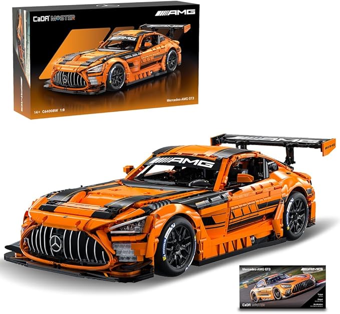 CaDA Master C64008W Mercedes-AMG GT3 Building Set1:8 Scale – 5466 PCS Officially Licensed Supercar Model Large Race Car Building Blocks Kit for Adults &amp Teens