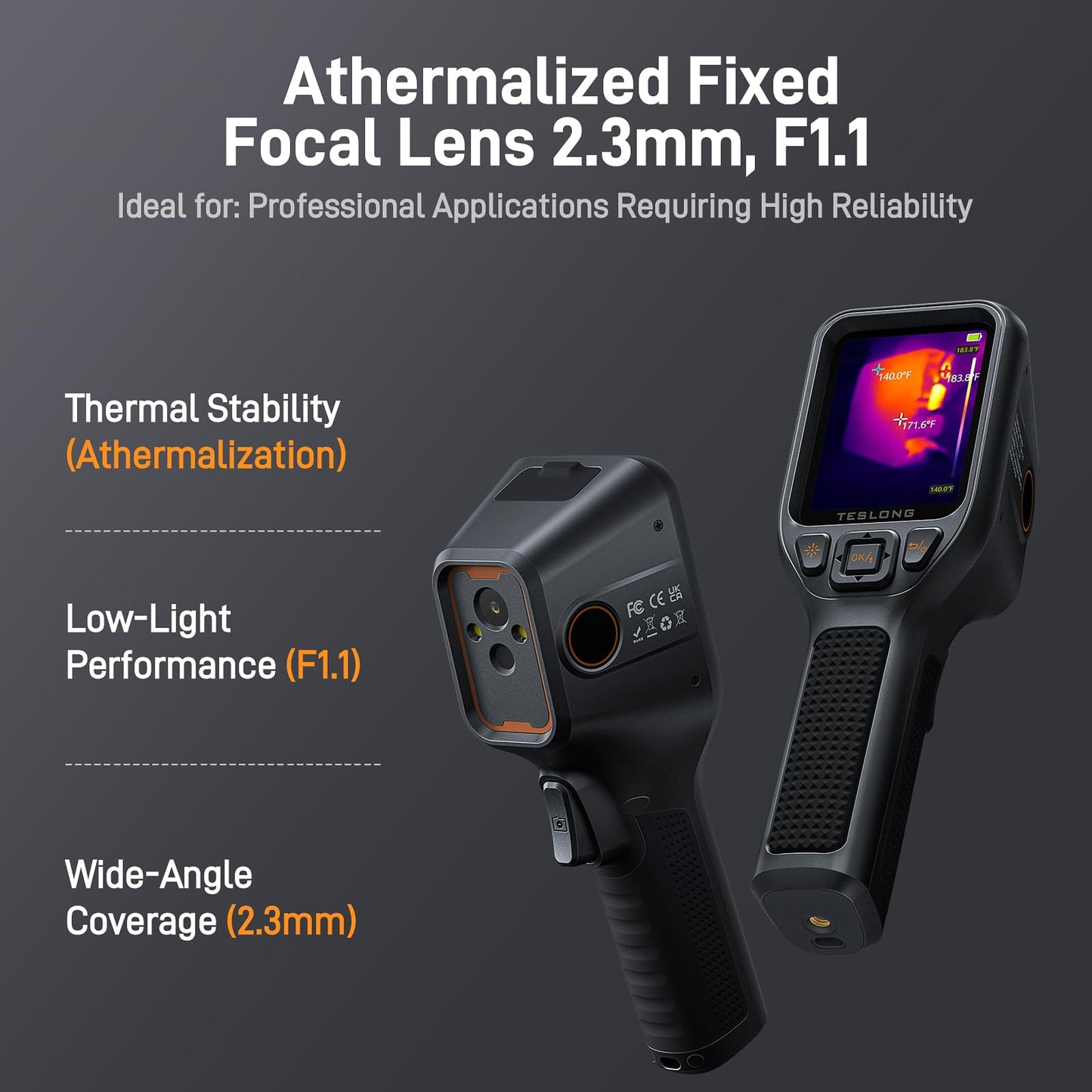 Teslong TTM120S Thermal Imaging Camera, Super Resolution 240 x 180, 3.2" LCD Screen Handheld 25 HZ Refresh Rate Infrared Imager, 120 x 90 IR Resolution