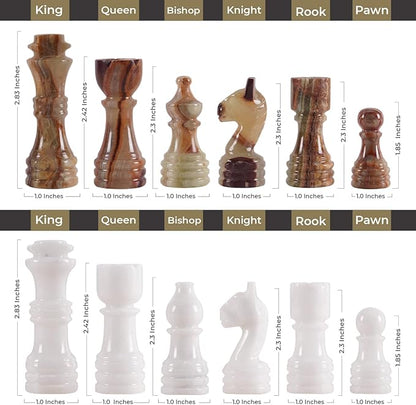 Marble Chess Set for Adults with Complementary Storage Box 15 White &amp Green Handmade Board Games for Adults Premium Chess Set Board Game with Extra Queens