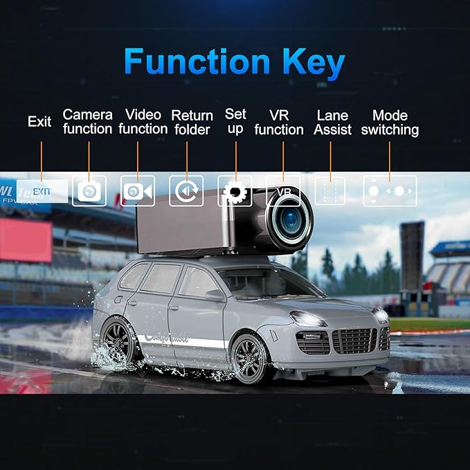 GoolRC WLtoys 6401 Mini RC Car 2.4GHz 1:64 Scale FPV Remote Control Car with Camera 720P and Gyro APP Control Vehicle with LED Lights Without Remote Controller (Gray)