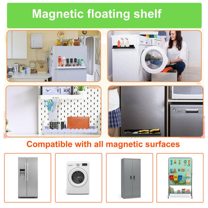 luniteling 2 Pack Magnetic Book Shelf for whiteboard,12.5LBS Holder Acrylic Scalloped Floating Shelves,16.73"x2.56"x2.76 Magnetic Floating Shelf for Classroom, Home & Office & Refrigerator Use(White)