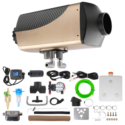 Diesel Air Heater 7KW, 12V Diesel Parking Heater Air Heater Water Heater Integrated Machine, Auto Temp Control, Diesel Heater with Repair Kit & 9L Tank for Trucks, Trailers, Boats, RVs and Motor-homes